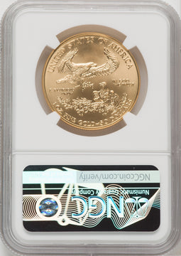 2006-W $50 One-Ounce Gold Eagle 20th Anniversary NGCX MS10