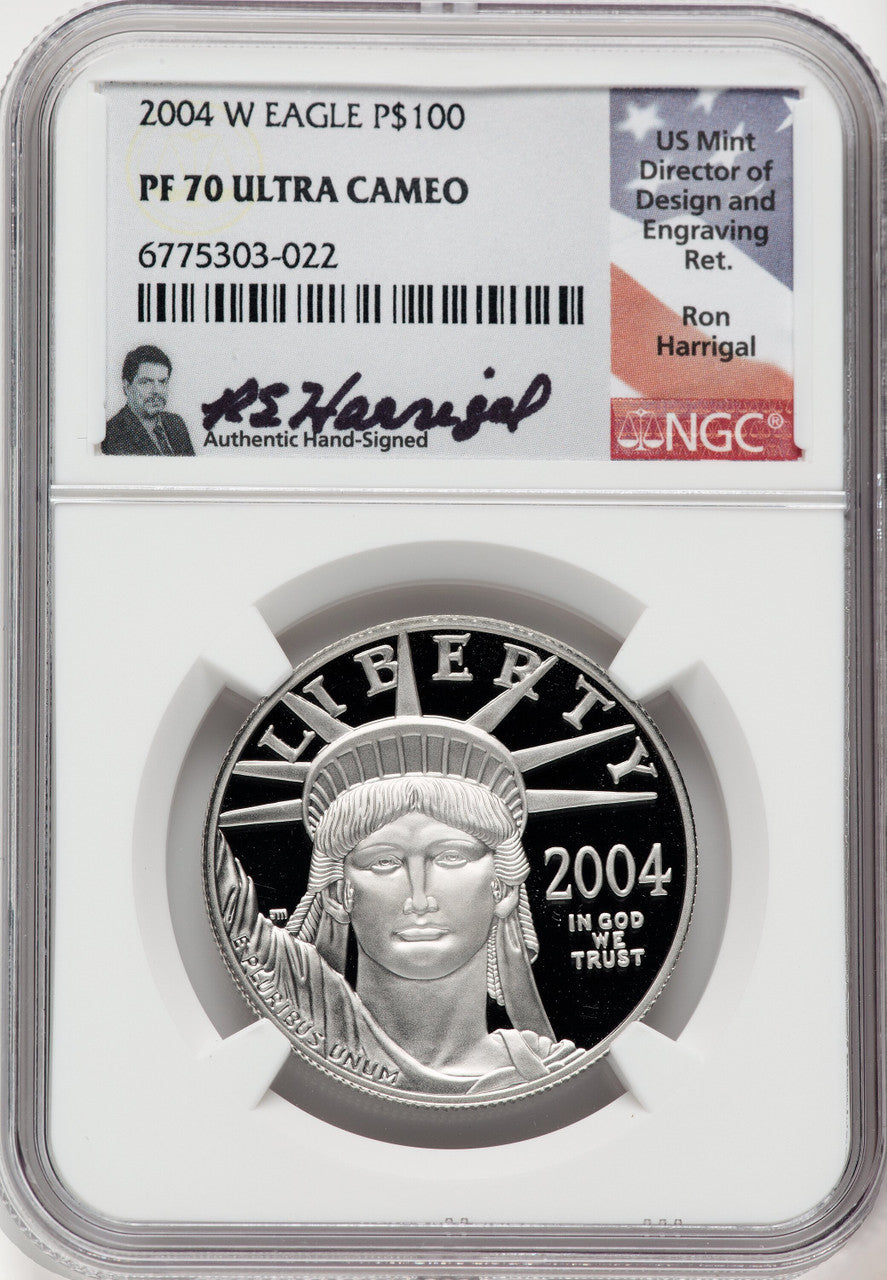 2004-W P$100 One-Ounce American Platinum Eagle Statue of Liberty NGC PF70 (760189016)