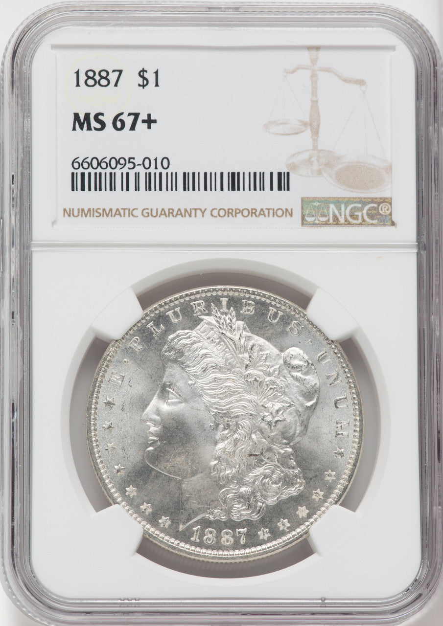 1887 $1 NGC Plus Morgan Dollar NGC MS67+