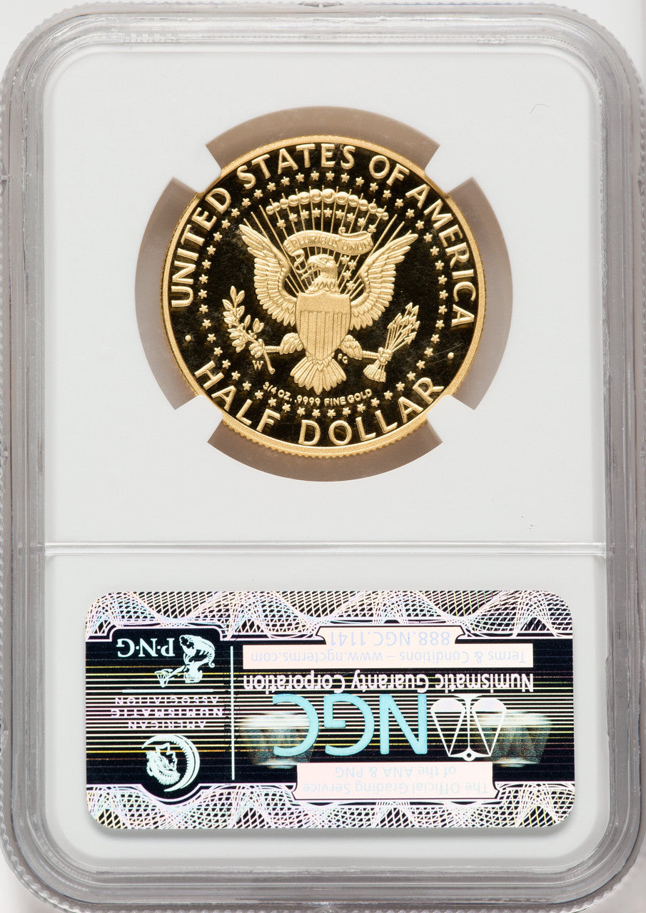 2014-W 50C Kennedy Gold 50th Anniversary First Strike Proof Kennedy Half Dollar NGC PR70