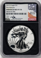 2019-S S$1 Silver Eagle Enhanced Rev First Strike NGC PF70