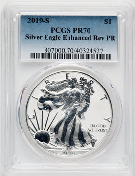 2019-S Silver Eagle Enhanced Reverse Proof PCGS PR70
