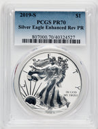 2019-S Silver Eagle Enhanced Reverse Proof PCGS PR70