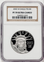 2003-W $100 One-Ounce Platinum Eagle Statue of Liberty NGC PF70