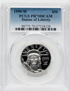 1999-W $50 Half-Ounce Platinum Eagle Statue of Liberty PCGS PR70