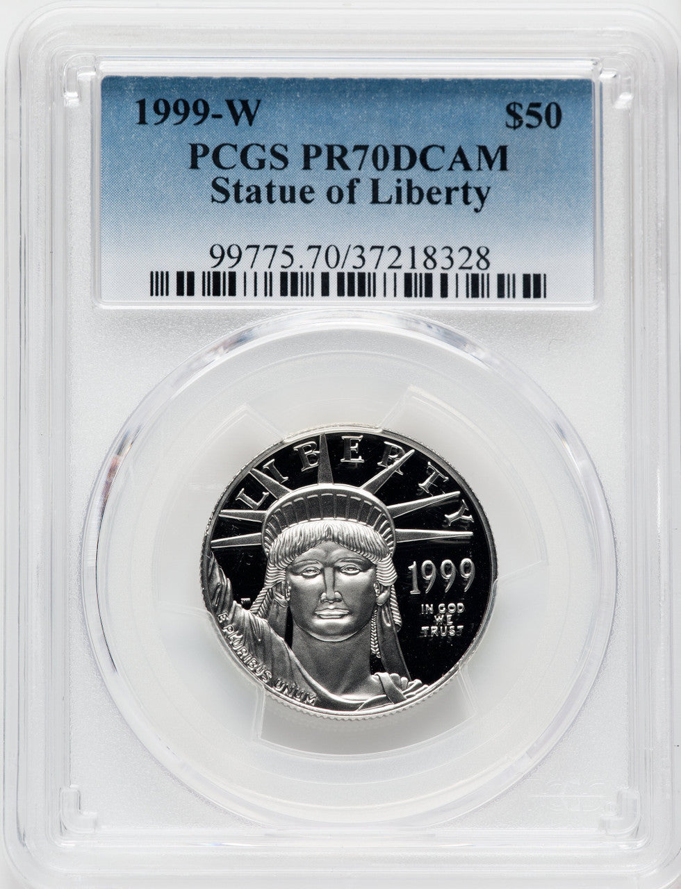 1999-W $50 Half-Ounce Platinum Eagle Statue of Liberty PCGS PR70