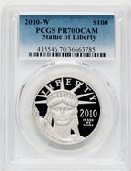 2010-W $100 One-Ounce Platinum Eagle Statue of Liberty PCGS PR70
