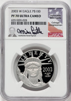 2003-W $100 One-Ounce Platinum Eagle Statue of Liberty NGC PF70