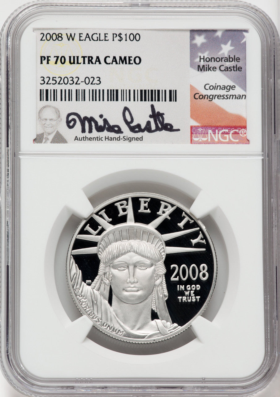 2008-W $100 One-Ounce Platinum Eagle Statue of Liberty NGC PF70