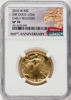 2016-W 50C Walking Liberty Half-Ounce Gold First Strike NGC MS70