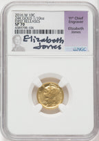 2016-W 10C Mercury Dime Gold 100th Anniversary First Strike NGC MS70