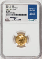 2016-W 10C Mercury Dime Gold First Releases NGC SP70 Mercanti