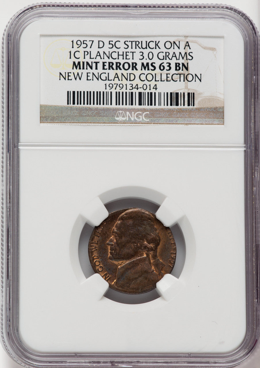 1957-D 5C Jefferson Nickel NGC MS63