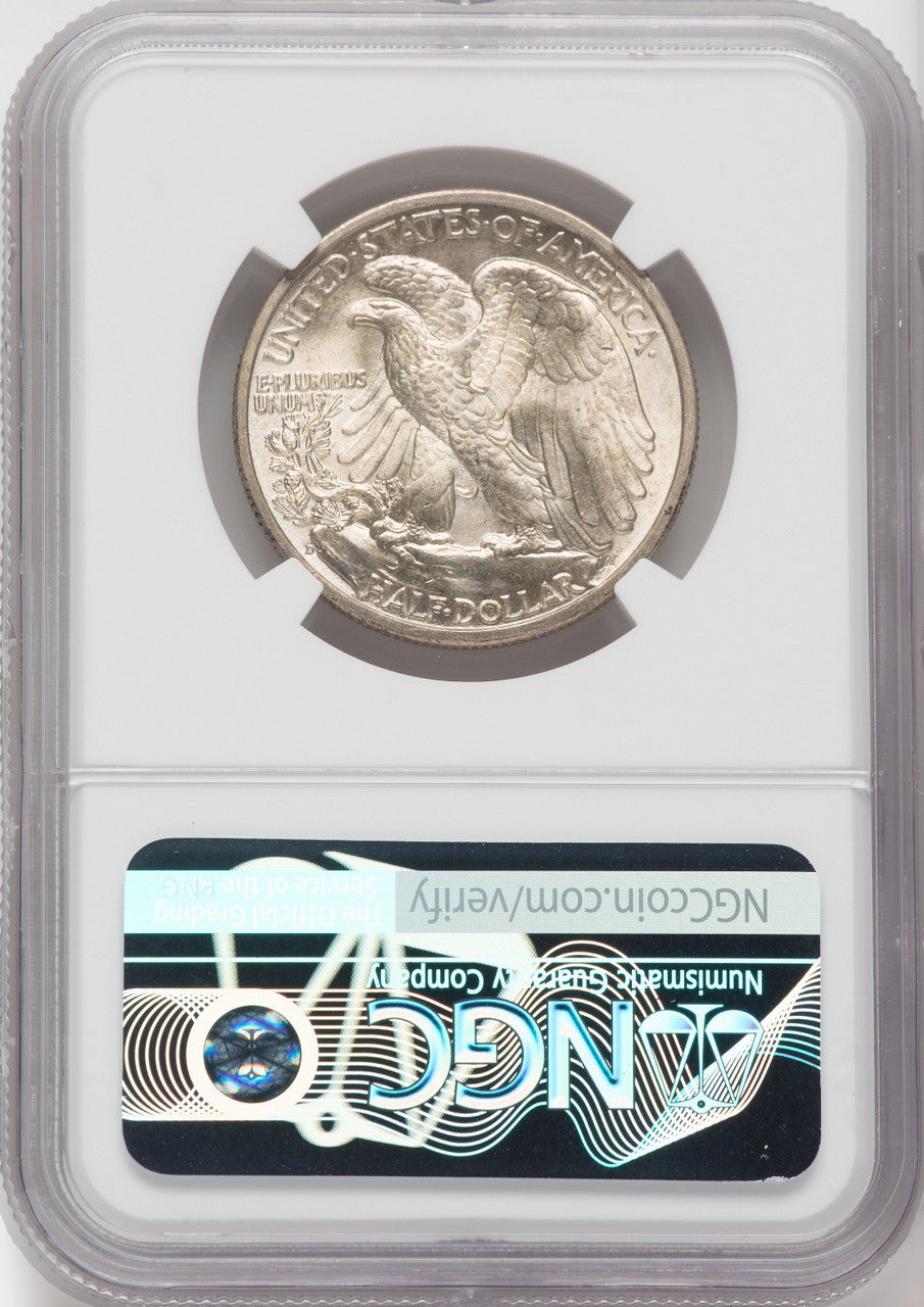1936-D 50C NGC Plus Walking Liberty Half Dollar NGC MS66+