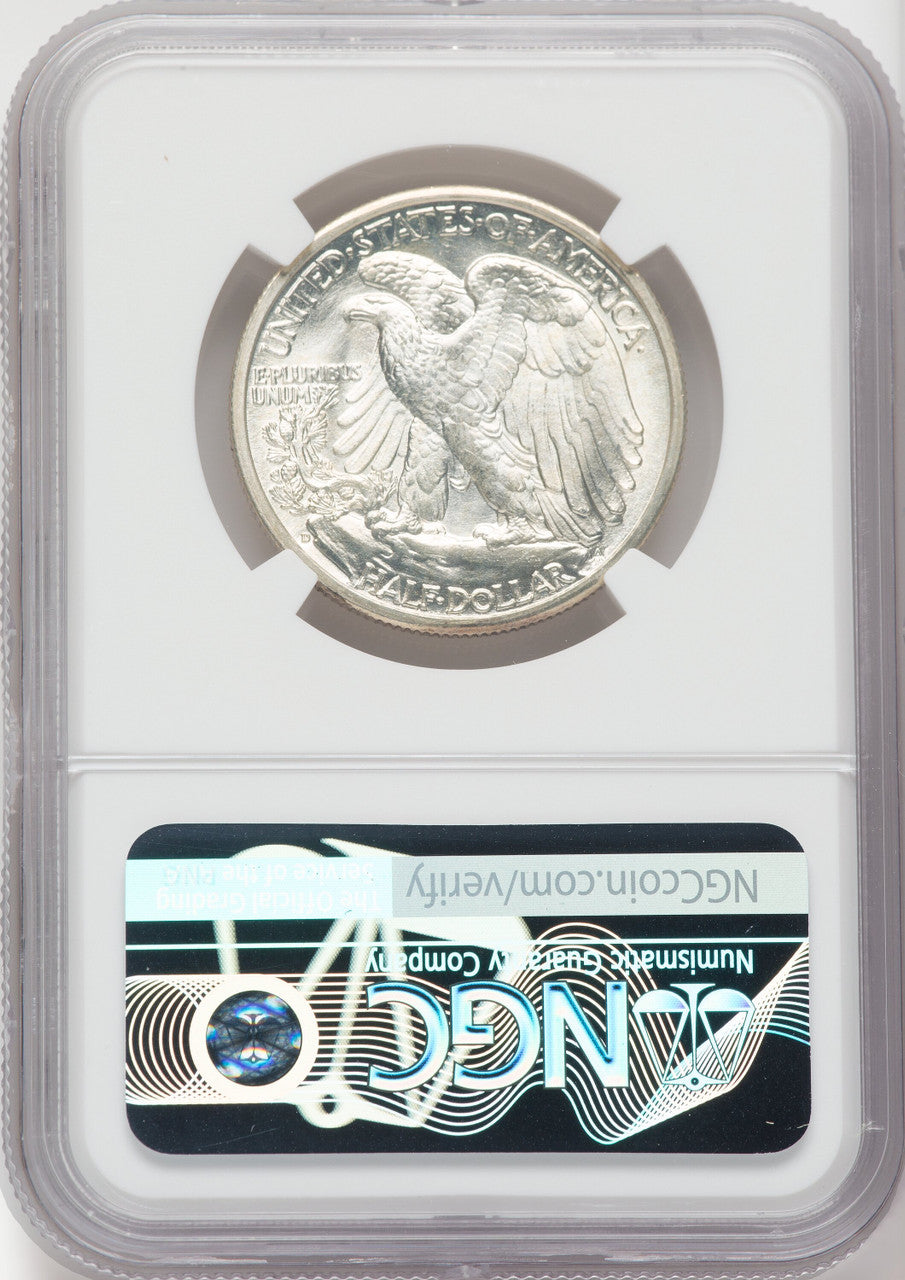 1944-D 50C NGC Plus Walking Liberty Half Dollar NGC MS67+