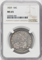 1829 50C Bust Half Dollar NGC MS65