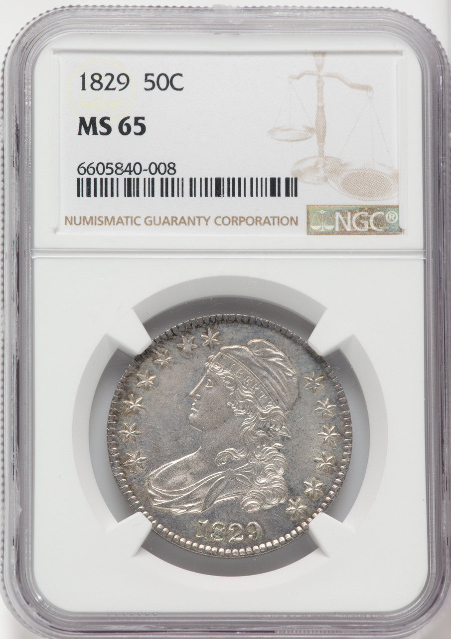 1829 50C Bust Half Dollar NGC MS65