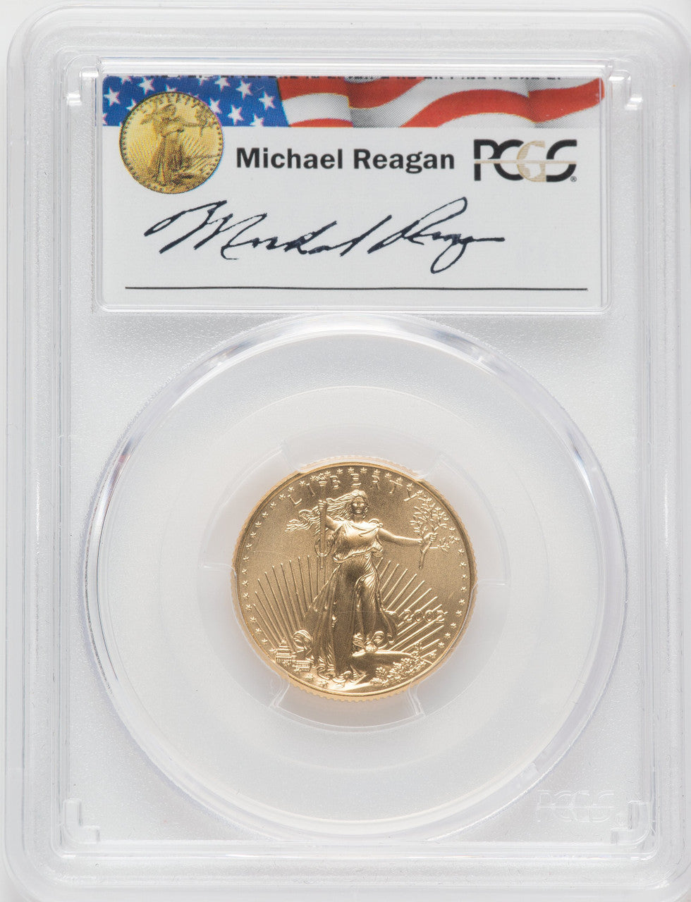 2002 $10 Quarter-Ounce Gold Eagle Michael Reagan PCGS MS69