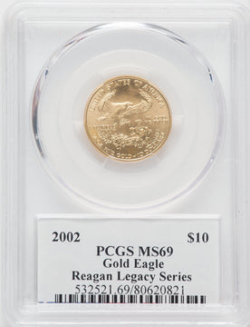 2002 $10 Quarter-Ounce Gold Eagle Michael Reagan PCGS MS69