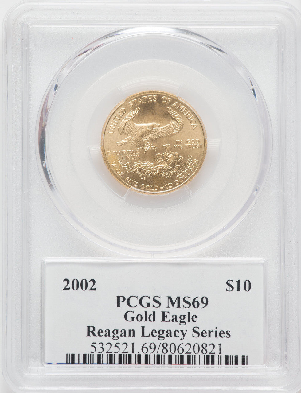 2002 $10 Quarter-Ounce Gold Eagle Michael Reagan PCGS MS69