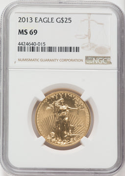 2013 $25 Half-Ounce Gold Eagle NGC MS69