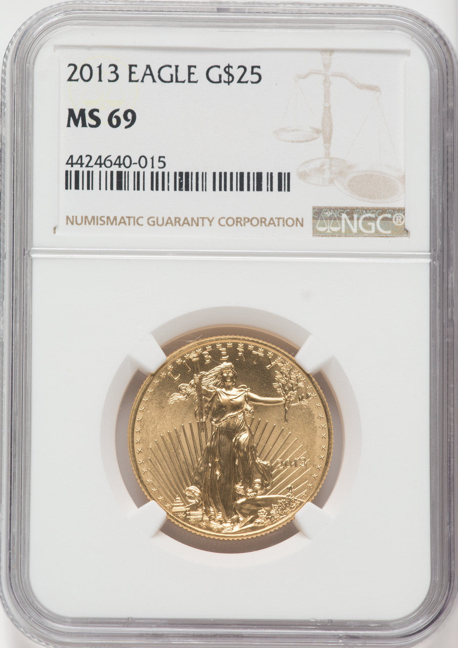 2013 $25 Half-Ounce Gold Eagle NGC MS69