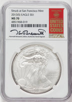 2013-(S) S$1 Silver Eagle Struck at San Francisco NGC MS70