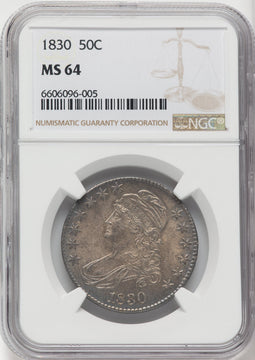 1830 50C Small 0 Bust Half Dollar NGC MS64