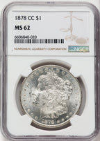 1878-CC $1 Morgan Dollar NGC MS62
