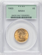 1900 $5 Liberty Half Eagle PCGS MS64