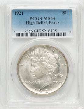 1921 $1 Peace Dollar PCGS MS64