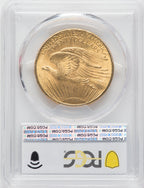 1908 $20 NO MOTTO CAC Saint-Gaudens Double Eagle PCGS MS65+