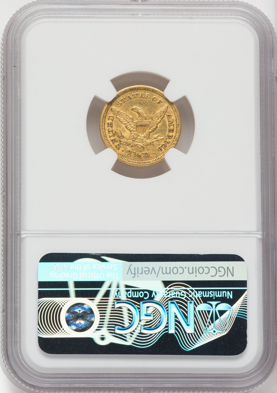 1856-O $2.50 Liberty Quarter Eagle NGC AU58