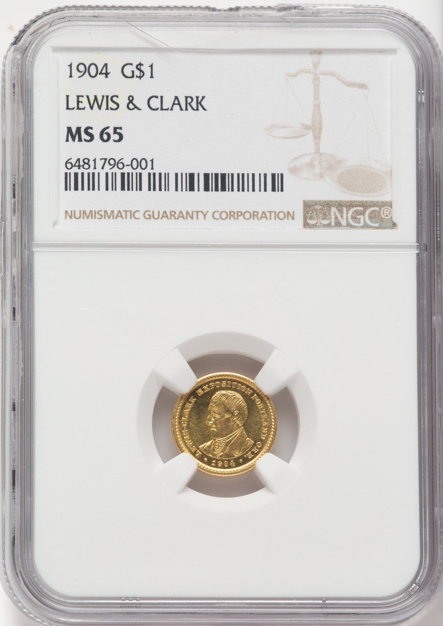 1904 G$1 Lewis and Clark Commemorative Gold NGC MS65