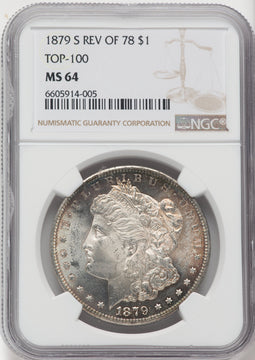1879-S $1 Reverse of 1878 Morgan Dollar NGC MS64