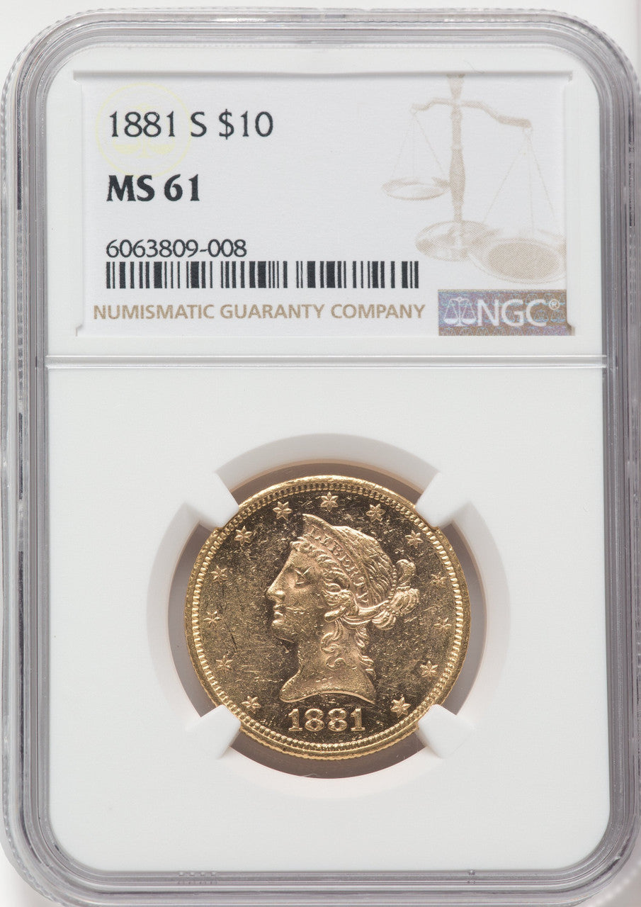 1881-S $10 Liberty Eagle NGC MS61