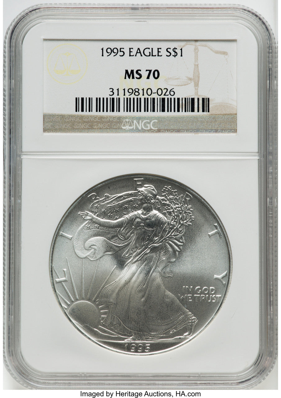 1995 S$1 Silver Eagle NGC MS70