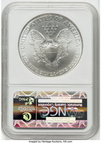 1995 S$1 Silver Eagle NGC MS70