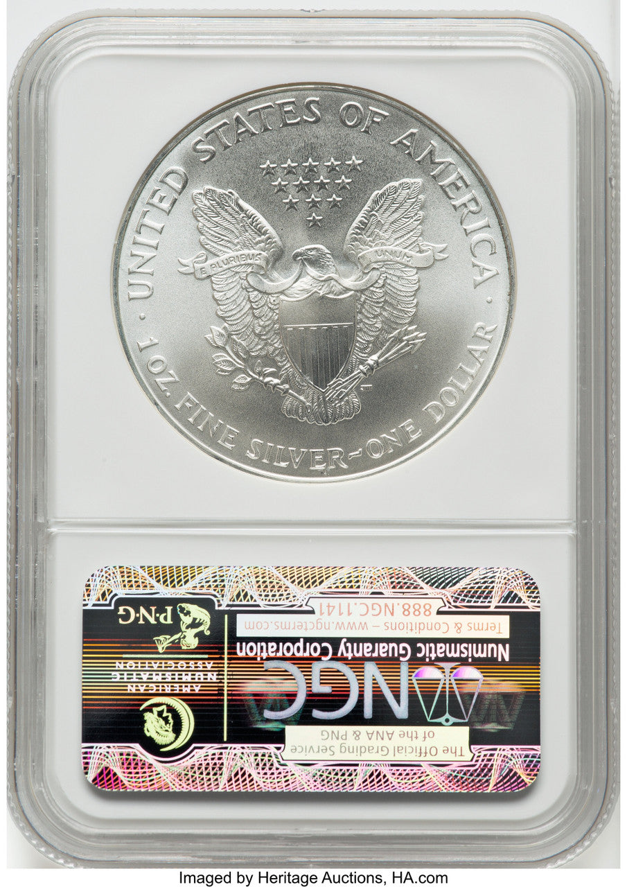 1995 S$1 Silver Eagle NGC MS70
