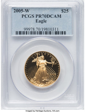 2005-W $25 Half-Ounce Gold Eagle PCGS PR70