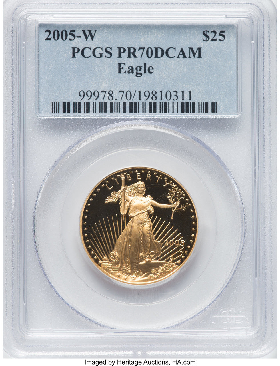 2005-W $25 Half-Ounce Gold Eagle PCGS PR70