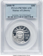 2008-W $50 Half-Ounce Platinum PCGS PR70