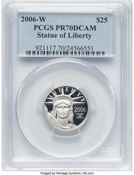 2006-W $25 Quarter-Ounce Platinum Eagle Statue of Liberty PCGS PR70