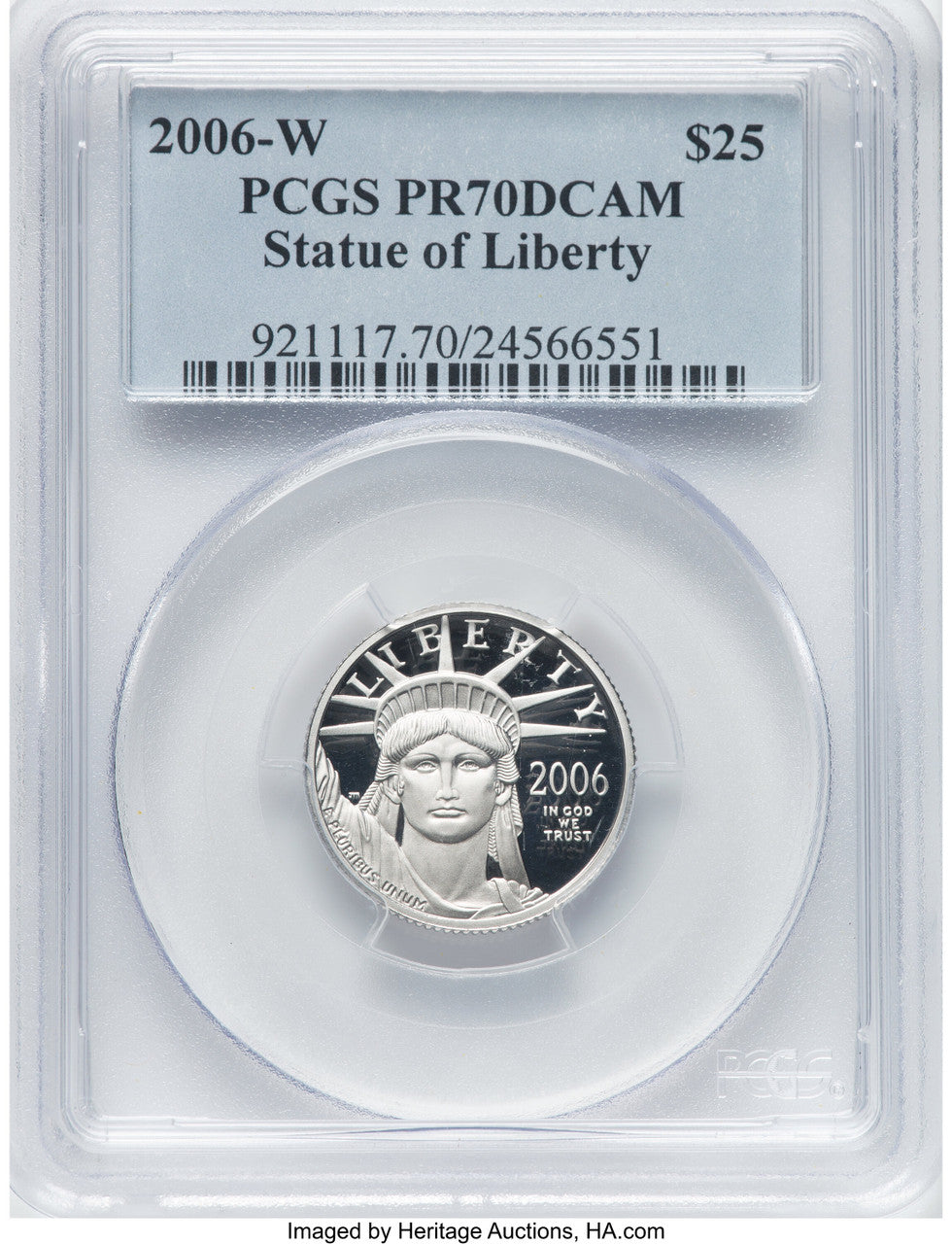 2006-W $25 Quarter-Ounce Platinum Eagle Statue of Liberty PCGS PR70