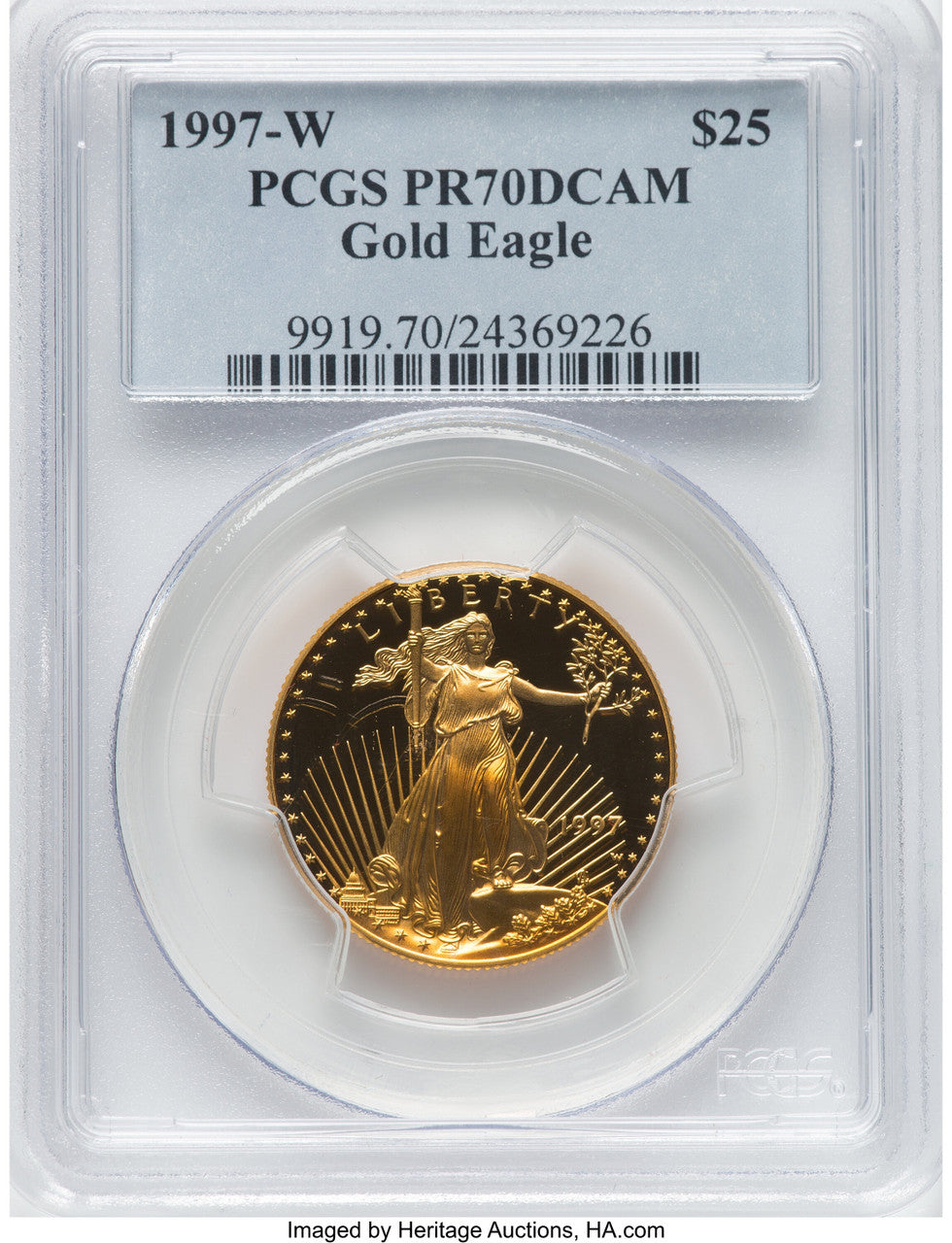 1997-W $25 Half-Ounce Gold Eagle PCGS PR70