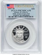 2007-W $50 Half-Ounce Platinum 10th Anniversary First Strike PCGS PR70 (761357055)