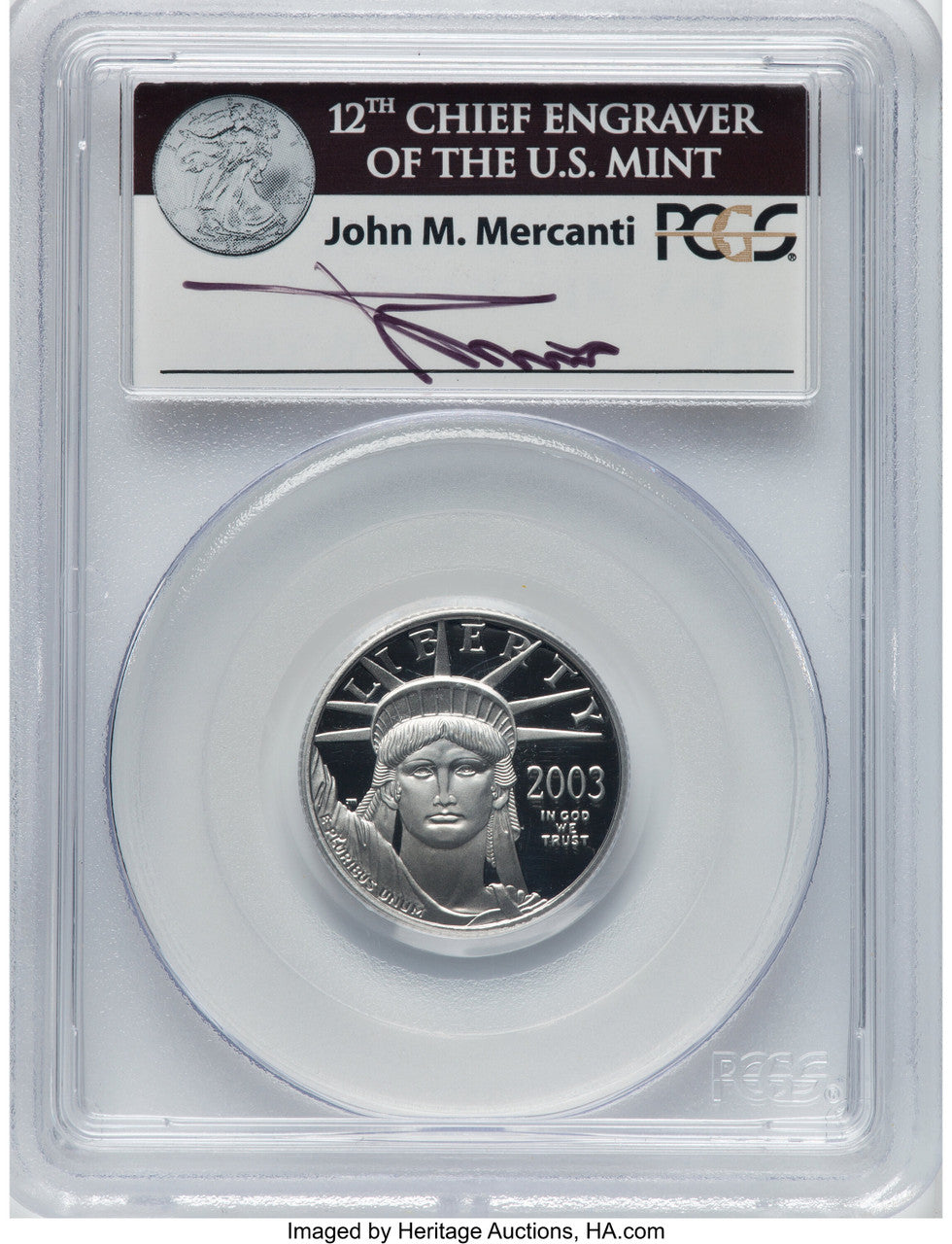 2003-W $25 Quarter-Ounce Platinum Eagle Statue of Liberty PCGS PR70