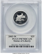 2003-W $25 Quarter-Ounce Platinum Eagle Statue of Liberty PCGS PR70