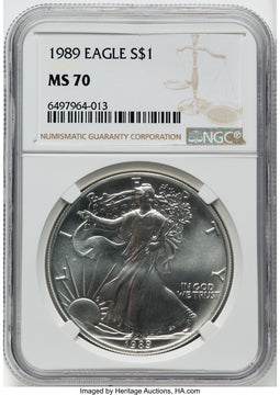 1989 $1 Silver Eagle NGC MS70