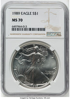 1989 $1 Silver Eagle NGC MS70